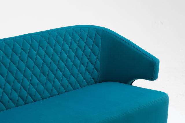 Twin Size Love seat Accent Sofa with Golden Metal Legs, Living Room Sofa with Tufted Backrest, 600 Pounds Weight Capacity