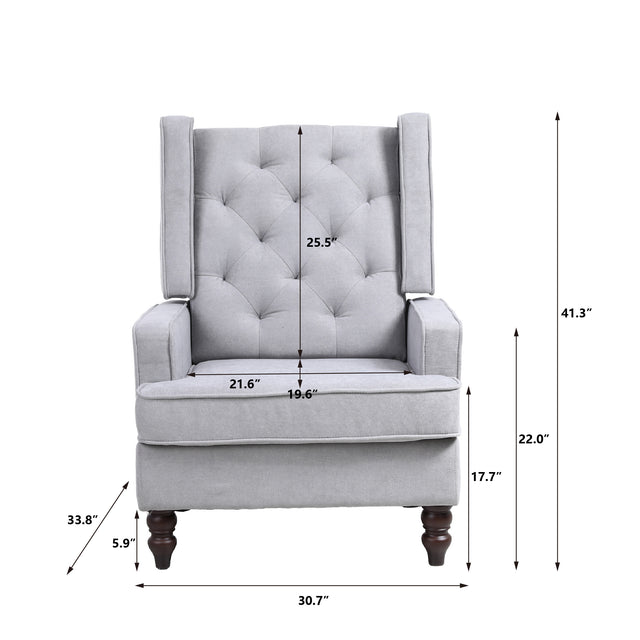 COOLMORE  living  room Comfortable  rocking chair  accent chair  with   light   grey   fabric