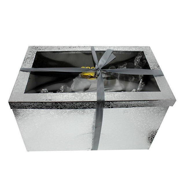 Ambrose Chrome Plated Crystal Embellished Ceramic Fruit Platter