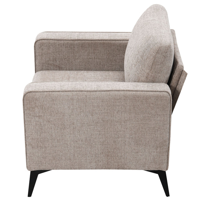 [VIDEO provided] [New]Modern 3-Piece Sofa Sets with Sturdy Metal Legs,Chenille Upholstered Couches Sets Including 3-Seat Sofa, Loveseat and Single Chair for Living Room Furniture Set (1+2+3 Seat)