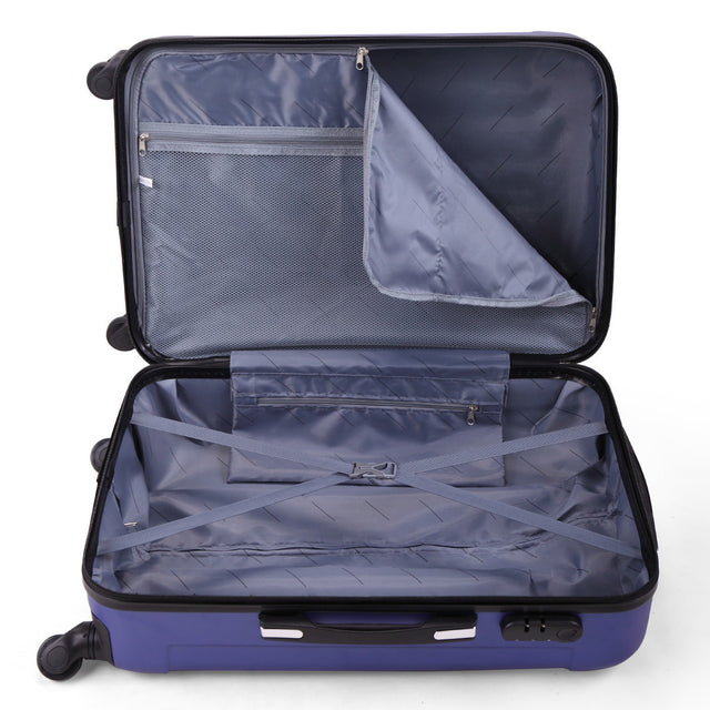 3-Piece Luggage Set (20/24/28), Expandable Carry on Suitcase with Spinner Wheels, Deep Blue