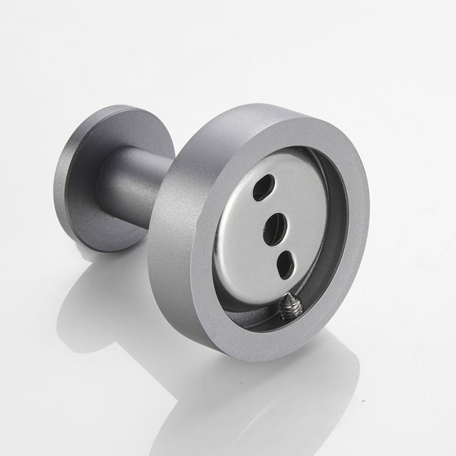 Round Base Wall Hanging Coat Hook with Screws- Gun Grey Towel Hook, 4 Pack, for Entry Shoe Cabinet, Wardrobe Bathroom Bedroom Furniture Hardware