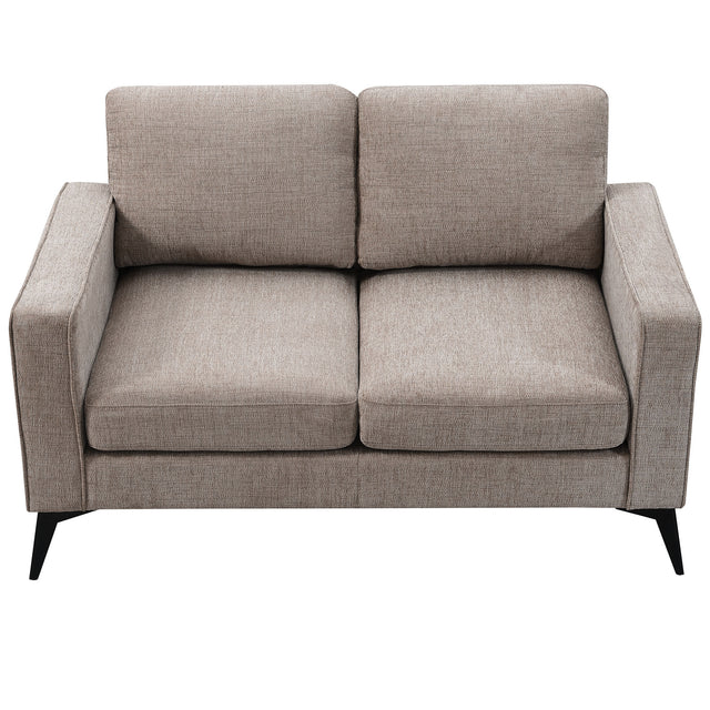 [VIDEO provided] [New]Modern 3-Piece Sofa Sets with Sturdy Metal Legs,Chenille Upholstered Couches Sets Including 3-Seat Sofa, Loveseat and Single Chair for Living Room Furniture Set (1+2+3 Seat)