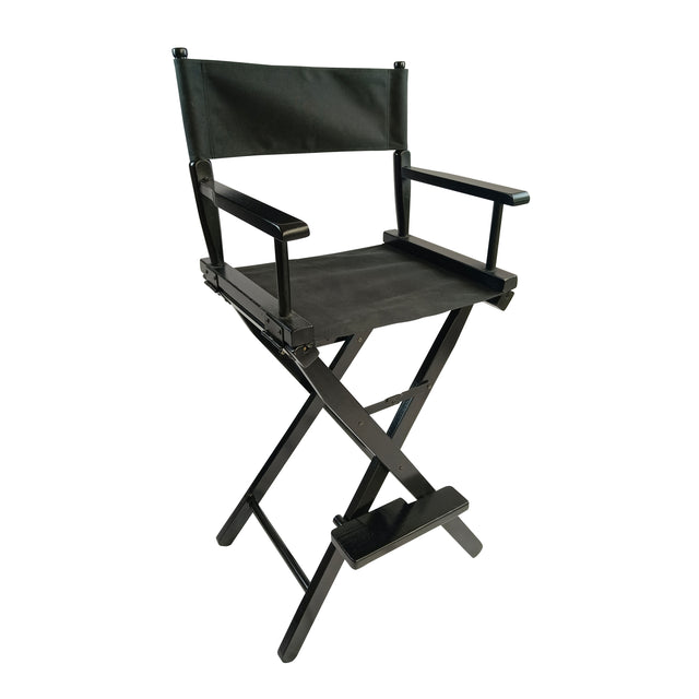 Casual Home Director's Chair, Black Frame/Black Canvas, Suitable for adults, foldable style, 2pcs/set  populus