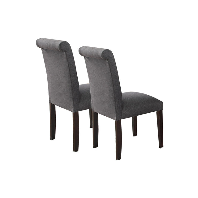 Blue Grey Fabric Dining Chairs, Set of 2