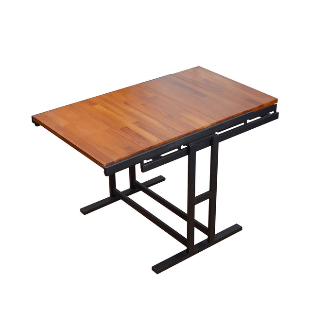 Conversion Solid wood table /shelf Wholesales folding table with convert shelf can be used as dining table or stand shelf