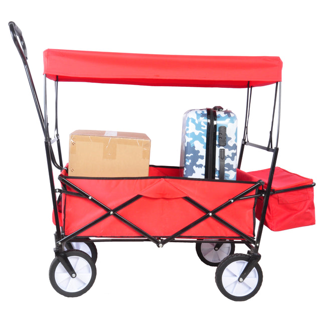 Garden Shopping Beach Cart folding wagon（red）