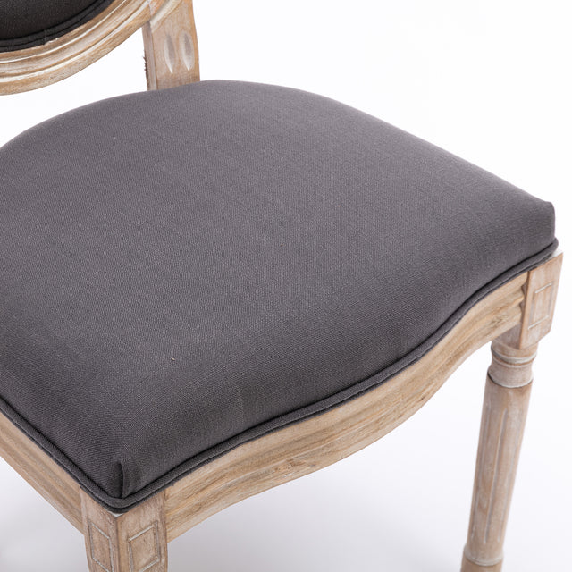 HengMing Upholstered Fabrice French Dining  Chair with rubber legs,Set of 2