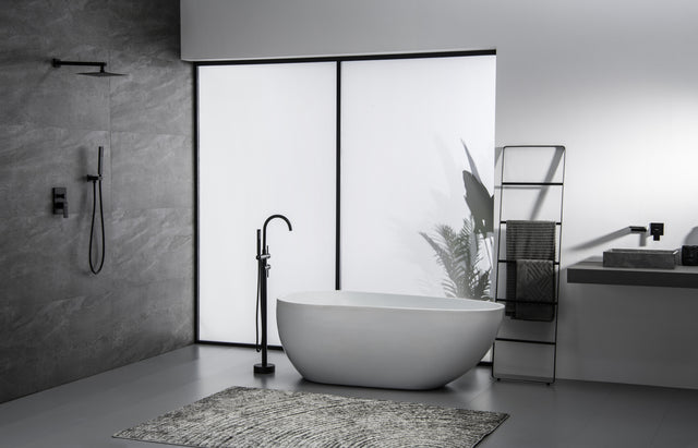 Trustmade 10 Inches Ceiling Mount Pressure-Balanced Shower System, Bathroom Luxury Rain Mixer Shower Combo Set, Matte Black