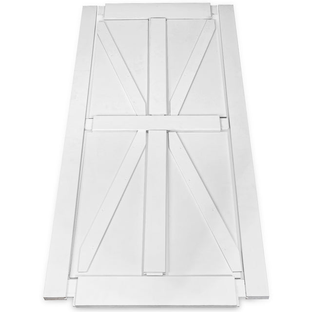 CRAZY ELF 24" x 80" Star Style Wood Primed Standard Barn Door Slab, DIY Unfinished Solid Wood Paneled Door, Interior Single Door Slab, Pre-Drilled Ready to Assemble
