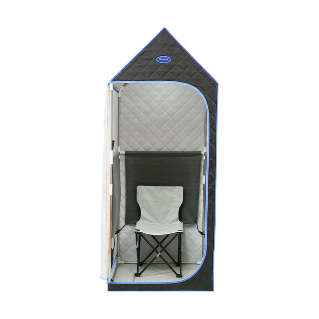 Portable Gothic Roof Plus Type Full Size Far Infrared Sauna tent. Spa, Detox ,Therapy and Relaxation at home.Larger Space,Stainless Steel Pipes Connector Easy to Install. FCC Certification--Black