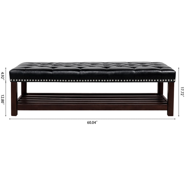 Wooden Base Upholstered Bench for Bedroom for Entryway