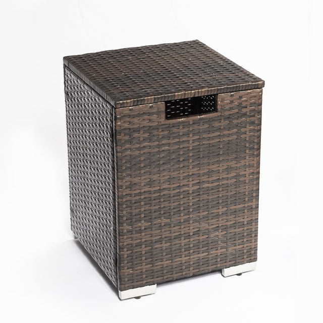 32in Square Fire Table with Ceramic Tile Tabletop with Propane Tank Cover