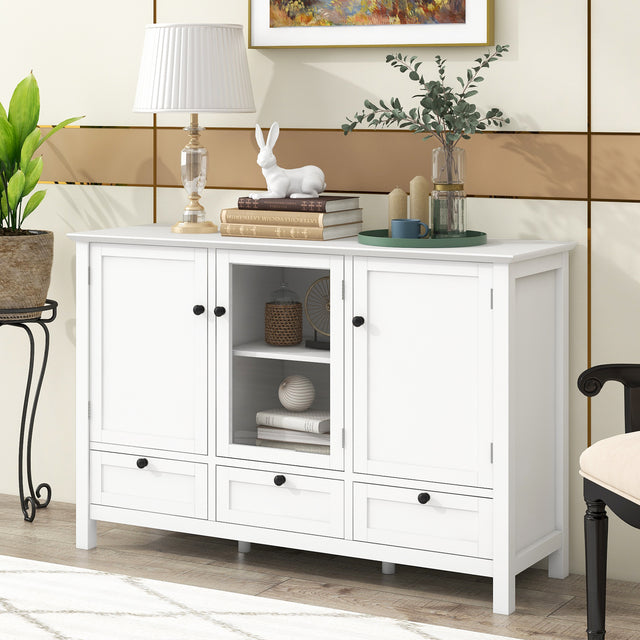 U_STYLE 44.9'' Accent Cabinet Modern Console Table Sideboard for Living Room Dining Room With 3 Doors, 3 Drawers