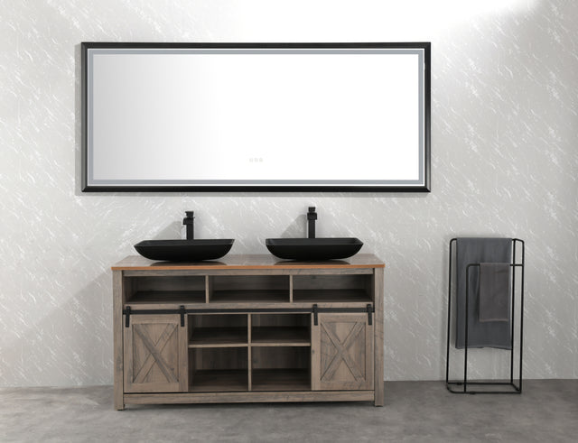 LTL needs to consult the warehouse address88 in. W x 38 in. H Oversized Rectangular Black Framed LED Mirror Anti-Fog Dimmable Wall Mount Bathroom Vanity Mirror  Wall Mirror