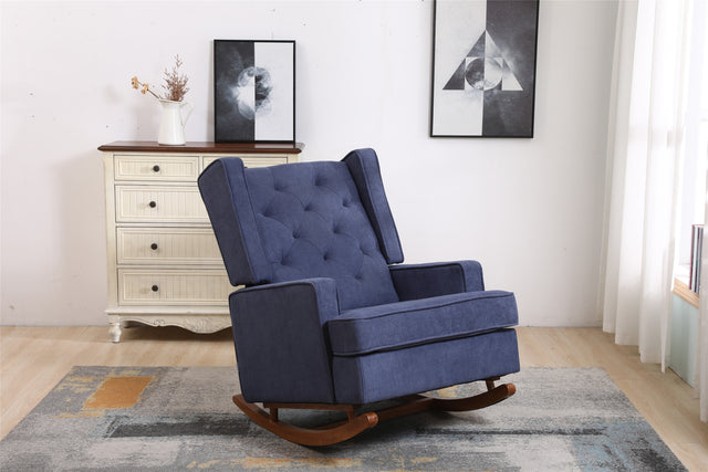 COOLMORE  living  room Comfortable  rocking chair  accent chair  Navy  fabric