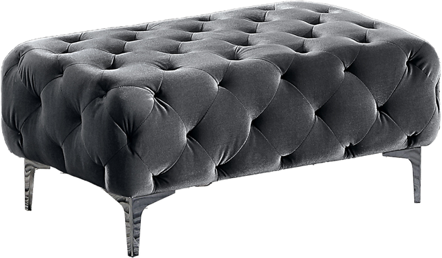 Grey Elegant Velvet Living Room Ottoman