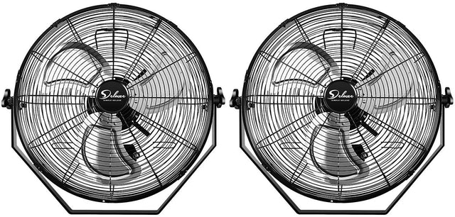 Simple Deluxe 18 Inch Industrial Wall Mount Fan, 3 Speed Commercial Ventilation Metal Fan for Warehouse, Greenhouse, Workshop, Patio, Factory and Basement - High Velocity, Black，2pack