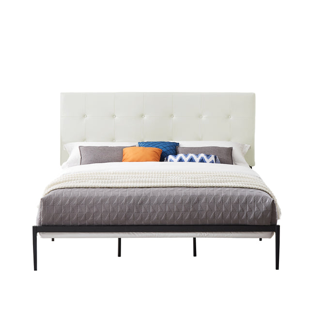 B112 King bed PVC cover haedboard with Sponge interlayer.  Strong iron frame with high temperature paint