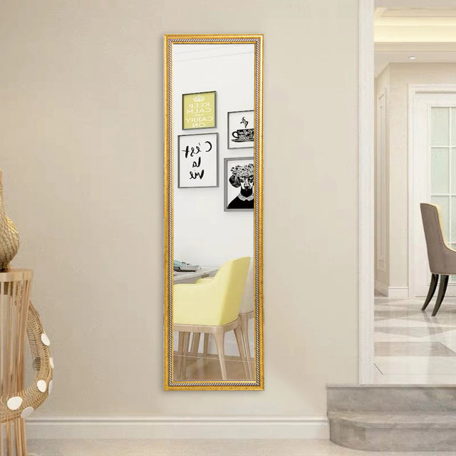 Full Length Mirror Door Mirror Full Body Dressing Mirror Wall Mounted Hanging for Dorm Home, 50"x 14", Gold