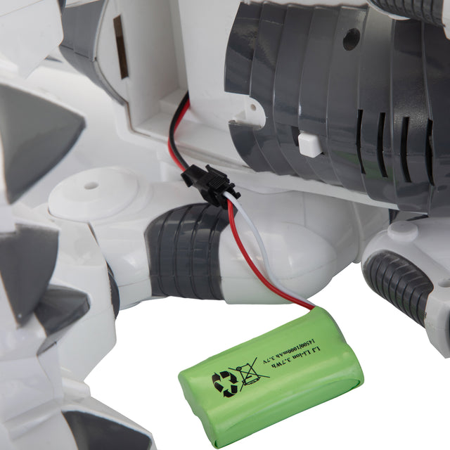 Remote Control Dinosaur Toy, Intelligent Dinosaur Robot with Spray Mist and Battle Mode for Toddler 3-10 Year Old, Grey & White