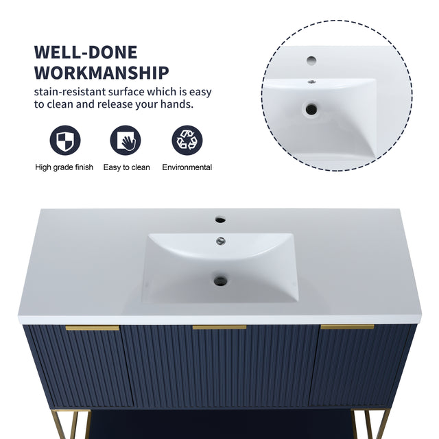 48 Inch Freestanding Bathroom Vanity With Resin Basin,48x18-BVA01148NB