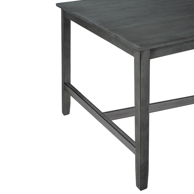 TOPMAX 6 Piece Wooden Dining Table set, Kitchen Table set with 4 Chairs and Bench, Farmhouse Rustic Style, Antique Graywash