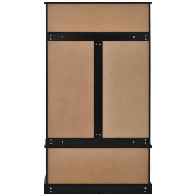 ON-TREND Hall Tree with 4 Hooks, Coat Hanger, Entryway Bench, Storage Bench, 3-in-1 Design, for Livingroom, Hallway (BLACK)