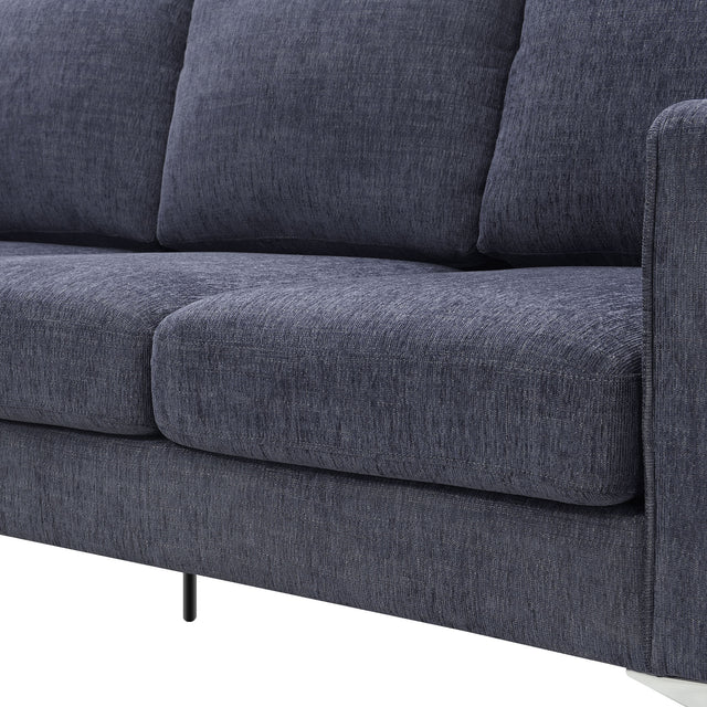 [VIDEO provided] [New]Modern 3-Piece Sofa Sets with Sturdy Metal Legs,Chenille Upholstered Couches Sets Including 3-Seat Sofa, Loveseat and Single Chair for Living Room Furniture Set (1+2+3 Seat)
