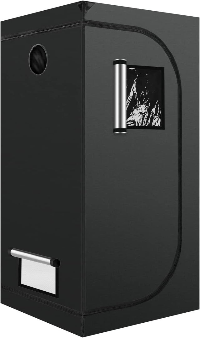 iPower GLTENTXS3 Grow Tent with Reflective Mylar 32" x 32" x 63" Indoor Hydroponic Water-Resistant Complete System, Black