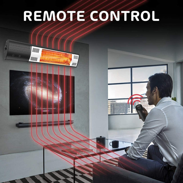 Simple Deluxe Wall Mounted Patio Outdoor Heater for Balcony, Courtyard with Remote Control
