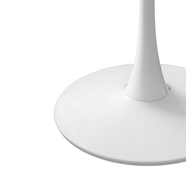 32"Modern Round Dining Table with Round MDF Table Top,Metal Base Dining Table, End Table Leisure Coffee Table,White