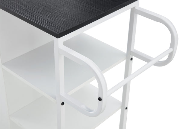 KITCH storage cabinet WHITE-Black, move with roller..