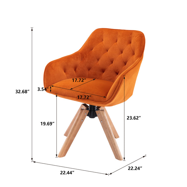 COOLMORE Solid Wood Tufted Upholstered Armless  home office  chair