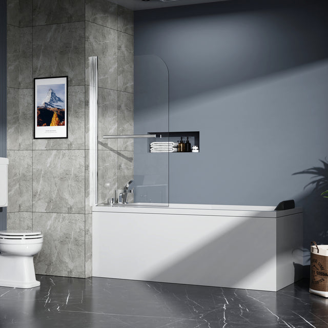Goodyo 31"X55" Bathtub Screen Framless Shower Door Tempered Glass Shower Panel