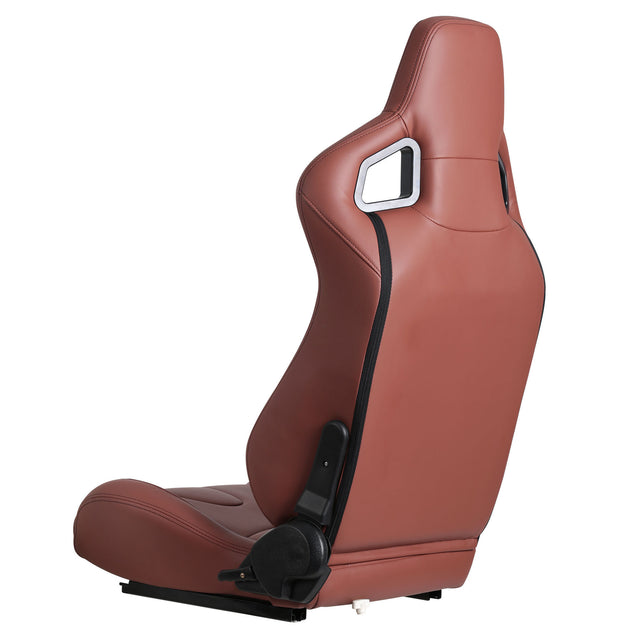 2-Piece Ergonomic Racing Seats with Adjustable Double Slides,PVC Racing Simulator Game seats,Brick Red