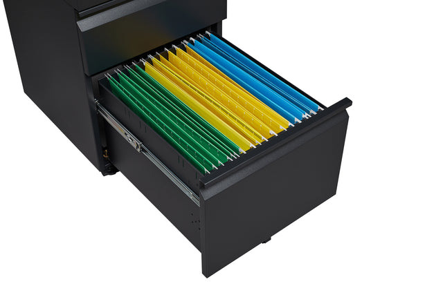 Mobile File Cabinet 2-Drawer Pedestal with Lock for Storage Use for Home Office and Business Enterprise,Legal/Letter Size Black,With 5 Wheels,with Leather cushion