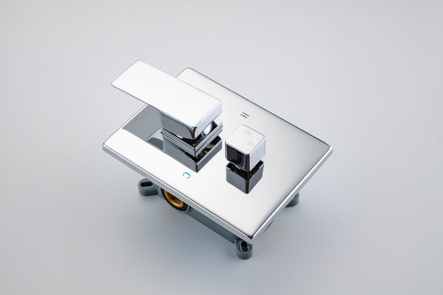 Ceiling Rainfall Shower Faucet Set 3-Function Bathroom Shower Fixtures with Waterfall Tub Spout Wall Mount 10 inch Rain Shower Head