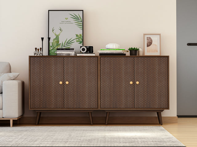 2 door cabinet, with 3D printed elements, for Bedroom, Living Room, Sofa Couch, Hall, Easy Assembly