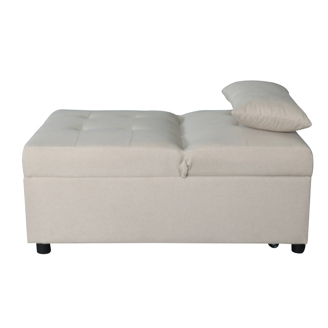 Folding Ottoman, Sofa Bed, Chair (Beige)