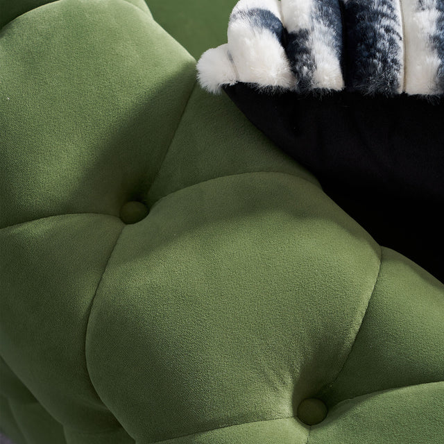 Modern velvet sofa MINT GREEN color