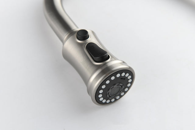 Single Handle High Arc Pull Out Kitchen Faucet,Single Level Stainless Steel Kitchen Sink Faucets with Pull Down Sprayer