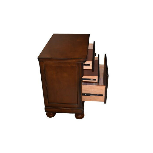Galaxy Home Austin Wood Nightstand with Hidden Jewelry Drawer in Dark Walnut