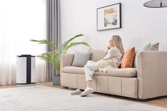 Smart Air Purifier with H13 True HEPA Filter for large rooms up to 3000 Sq.Ft .Capture 99.9% of Pet Daner, Smoke, Dust, Pollen, Formaldehyde. Wisdom WiFi , PM2.5 Monitor, Auto Mode, Movable wheel.
