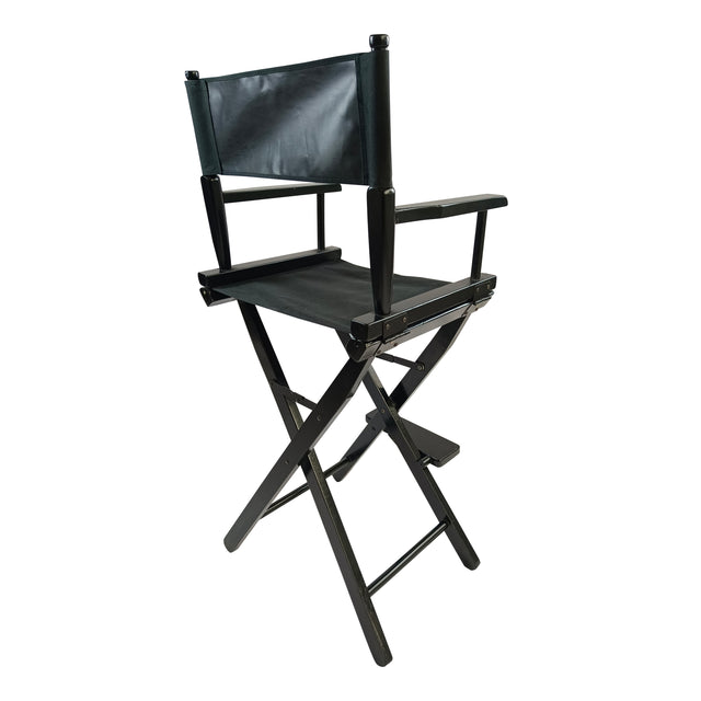 Casual Home Director's Chair, Black Frame/Black Canvas, Suitable for adults, foldable style, 2pcs/set  populus