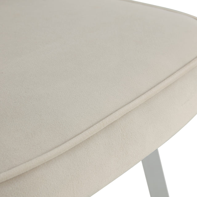 Modern Dining Chairs, Velvet Accent Chair, Living Room Leisure Chairs, Upholstered Side Chair with Metal Legs for Dining Room Kitchen Vanity Patio Club Guest (Set of 2) （Light Beige Office Chairs）