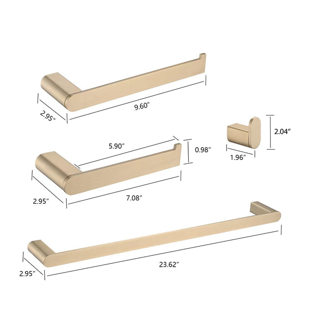 Wall Mounted 4-Piece Bathroom Accessories