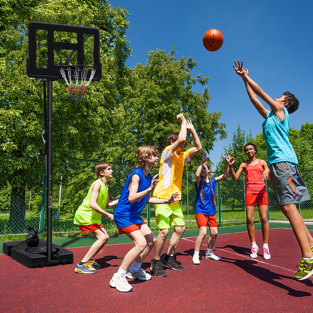 Teenagers Portable Basketball Hoop Height Adjustable basketball hoop stand 6.6ft - 10ft with 44 Inch Backboard and Wheels for Adults Teens