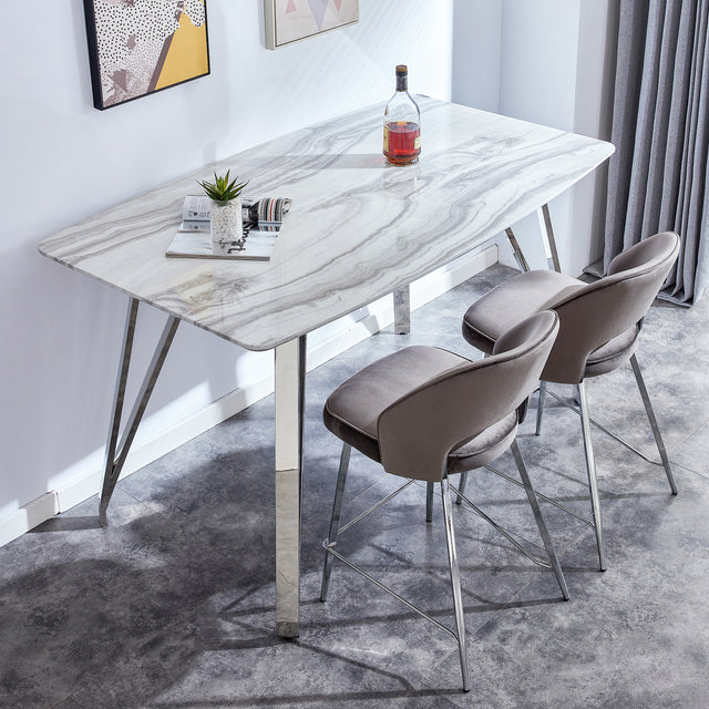 Bar table.Dining Table.Spacious MDF Top  Dining Table with plating Legs - Perfect for Bars and Gatherings at Home
