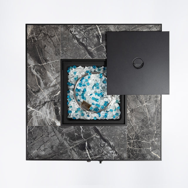 32in Square Fire Table with Ceramic Tile Tabletop with Propane Tank Cover